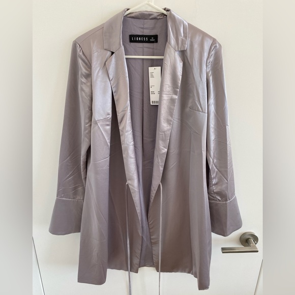 Lioness Catching Feelings Satin Wrap Mini Dress, Color: Lilac Size Medium NWT - Picture 4 of 7